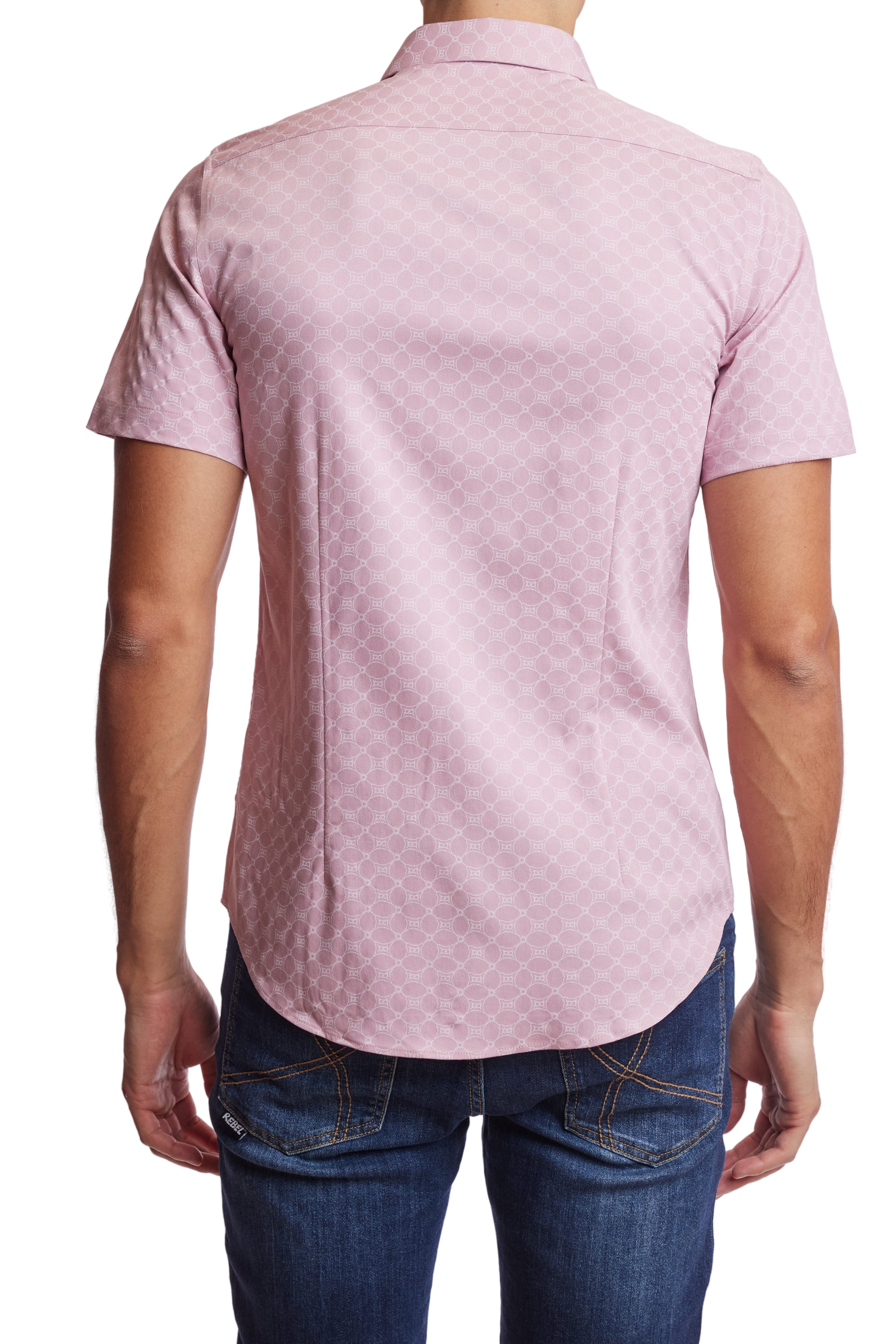 Wholesale,Paisley & Gray, Paisley & Gray Pink/White Geo Sawyer Shirt, Pink, Small-39-TagSMedium-41-TagMMedium-43-TagLLarge-46-TagXLExtra Large-49-TagXXL