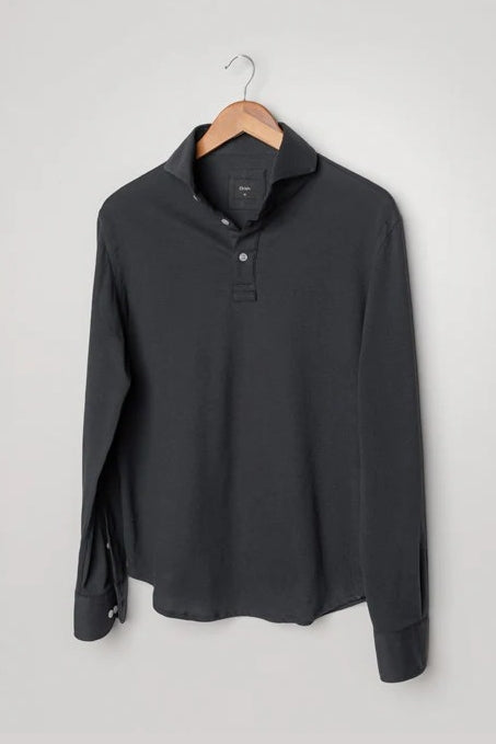 Wholesale,Brisk, Brisk Dark Grey Feather Soft Piqué Full Sleeve Polo, Grey, Small-38-TagS