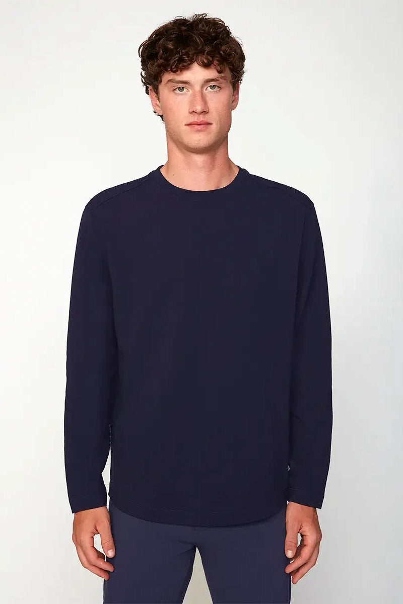 Wholesale,Projek Raw, Projek Raw Deep Blue Knit Crew Neck T-Shirt, Blue, Medium-44-TagM