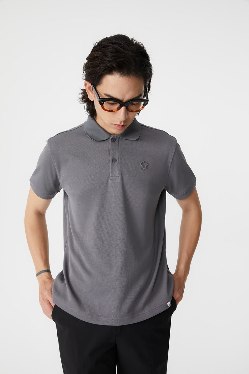 Direct From Brand,FYNE, FYNE Grey Antibacterial Performance Short Sleeve Polo, Grey, Medium-42-TagM