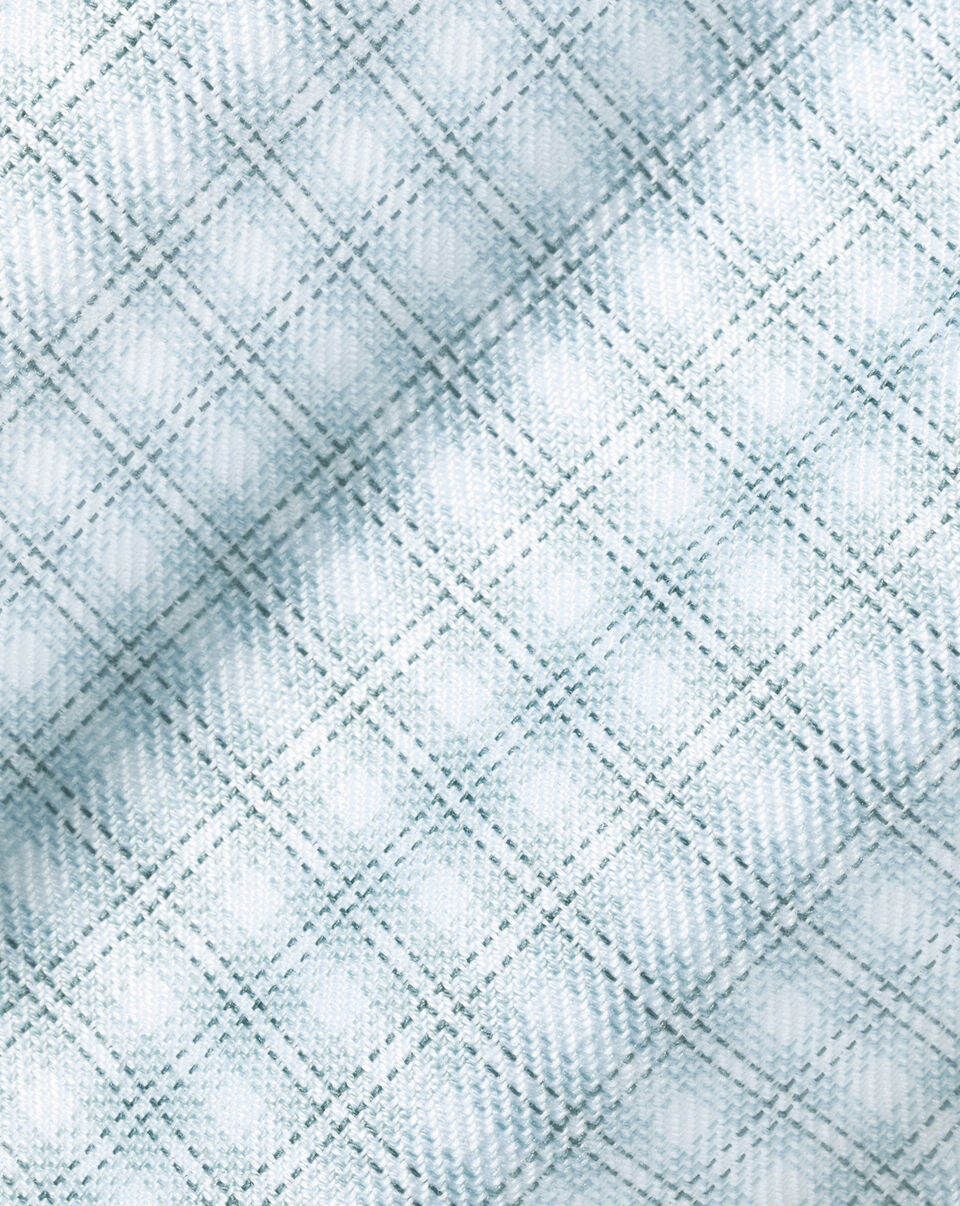 Wholesale,Charles Tyrwhitt, Charles Tyrwhitt Pale Teal Green Double Check Spread Collar Non-Iron Classic Fit Shirt, Green, Extra Extra Large-54-Tag44