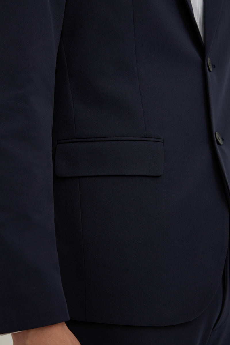 Direct From Brand,FYNE, FYNE Navy Water Repellent Four-side Stretch Blazer, Blue, Large-42-TagL