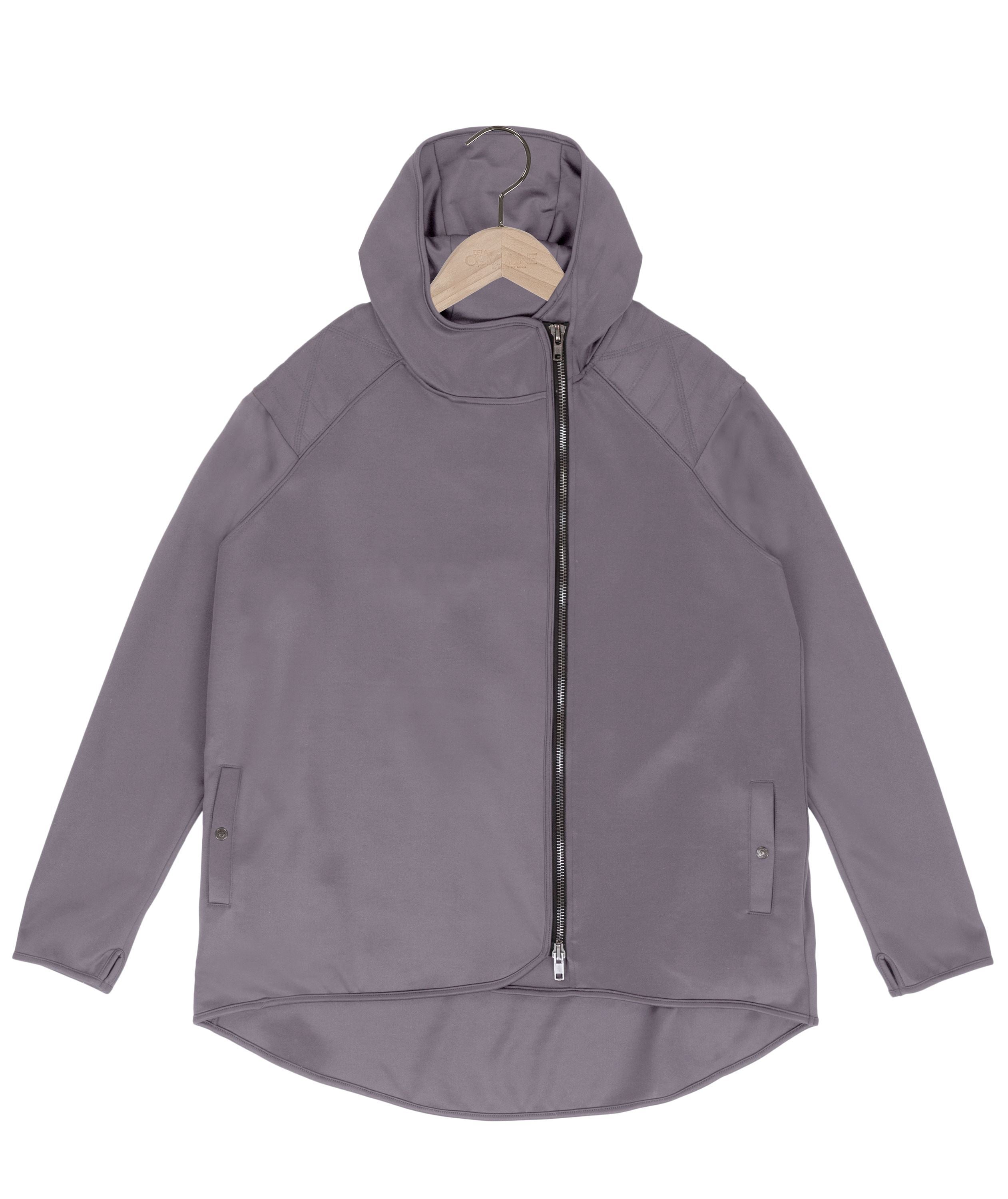 Taelor.Style, Reese De Luca Grey Hooded Motorcycle Scuba Jacket, Grey, Extra Extra Large-52-TagXLExtra Large-50-TagLExtra Large-48-TagMMedium-48-TagM