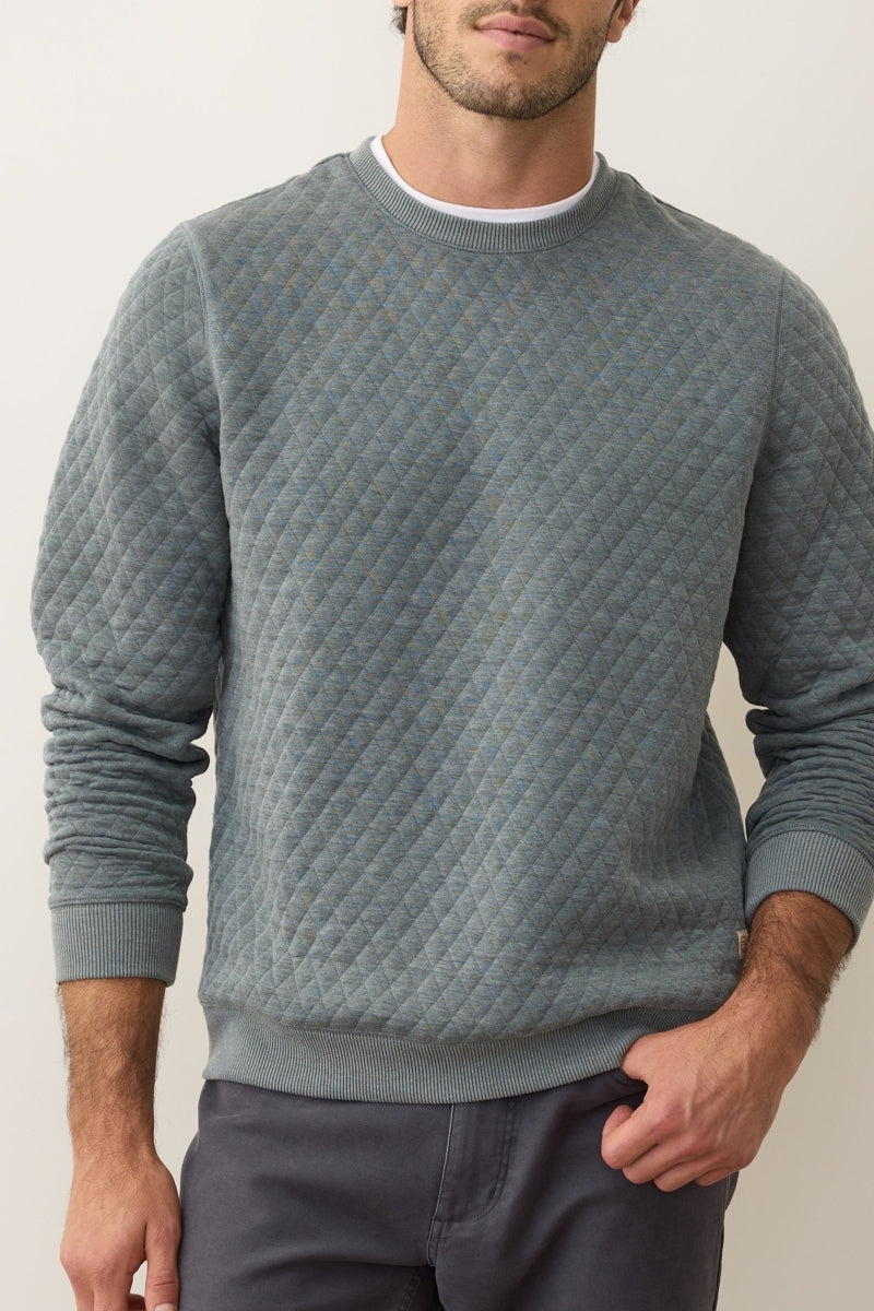 Wholesale,Marine Layer, Marine Layer Dusty Pine Corbet Quilted Sweatshirt, Green, Small-42-TagS
