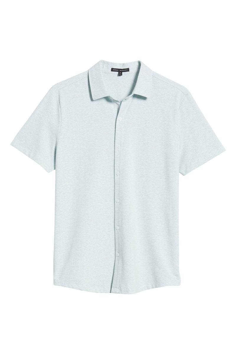 Wholesale,Robert Barakett, Robert Barakett Teal Slim Fit Microprint Textured Knit Shirt, Green, Extra Large-48-TagXL