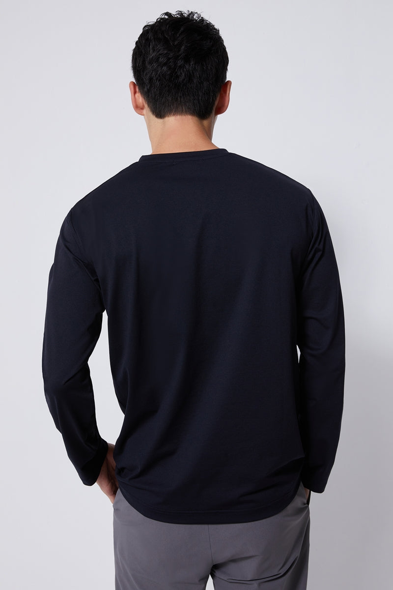 Direct From Brand,FYNE, FYNE Navy Moisture Absorption T-shirt, Blue, Large-42-TagL