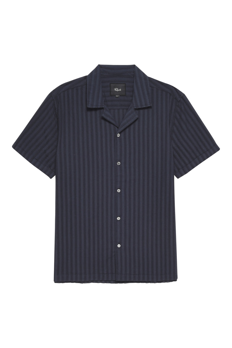 Wholesale,Rails, Rails Navy Stripe Textured Luxe Cotton Shirt, Blue, Small-41-TagSMedium-44-TagMLarge-47-TagLExtra Large-50-TagXL