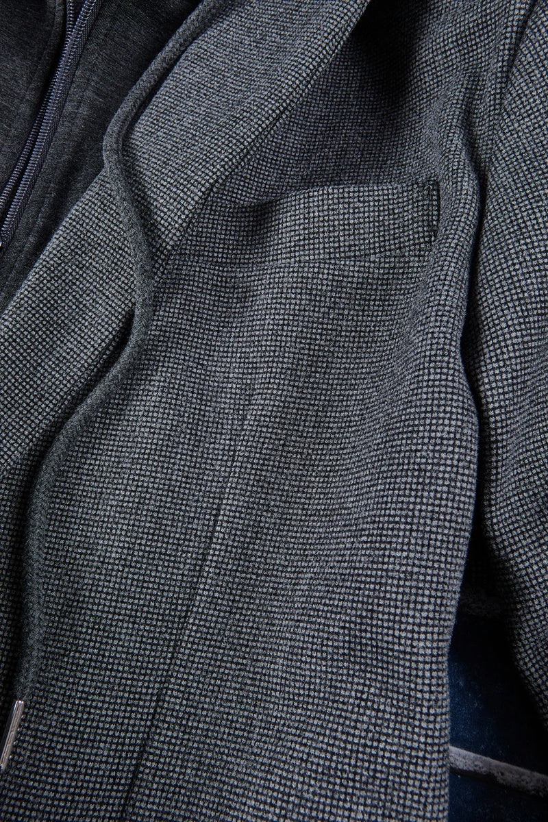 Wholesale,Nicoby Age of Wisdom, Nicoby Age of Wisdom Grey Removable Hoodie Knit Blazer, Grey, Large-46-TagL