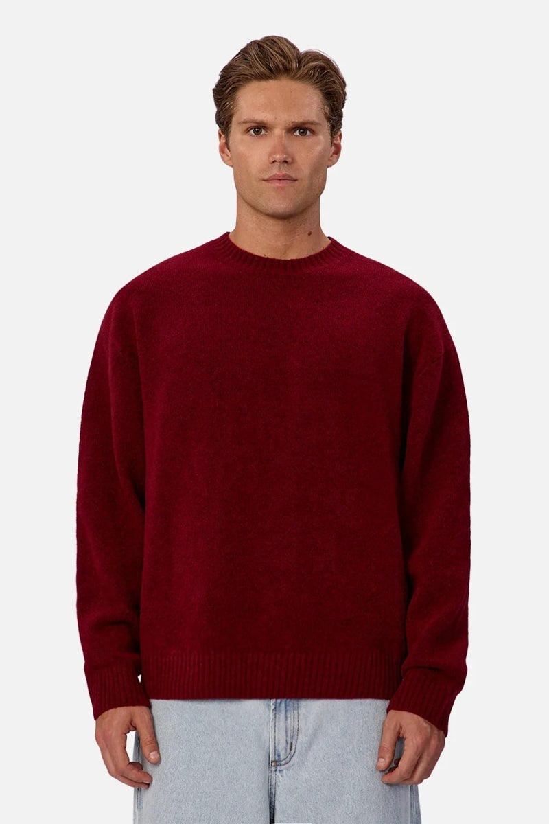 Wholesale,INDUSTRIE AUSTRALIA, INDUSTRIE AUSTRALIA Burgundy Crewneck Sweater, Red, Small-44-TagSMedium-47-TagMLarge-50-TagLExtra Large-52-TagXLExtra Extra Large-54-TagXXL
