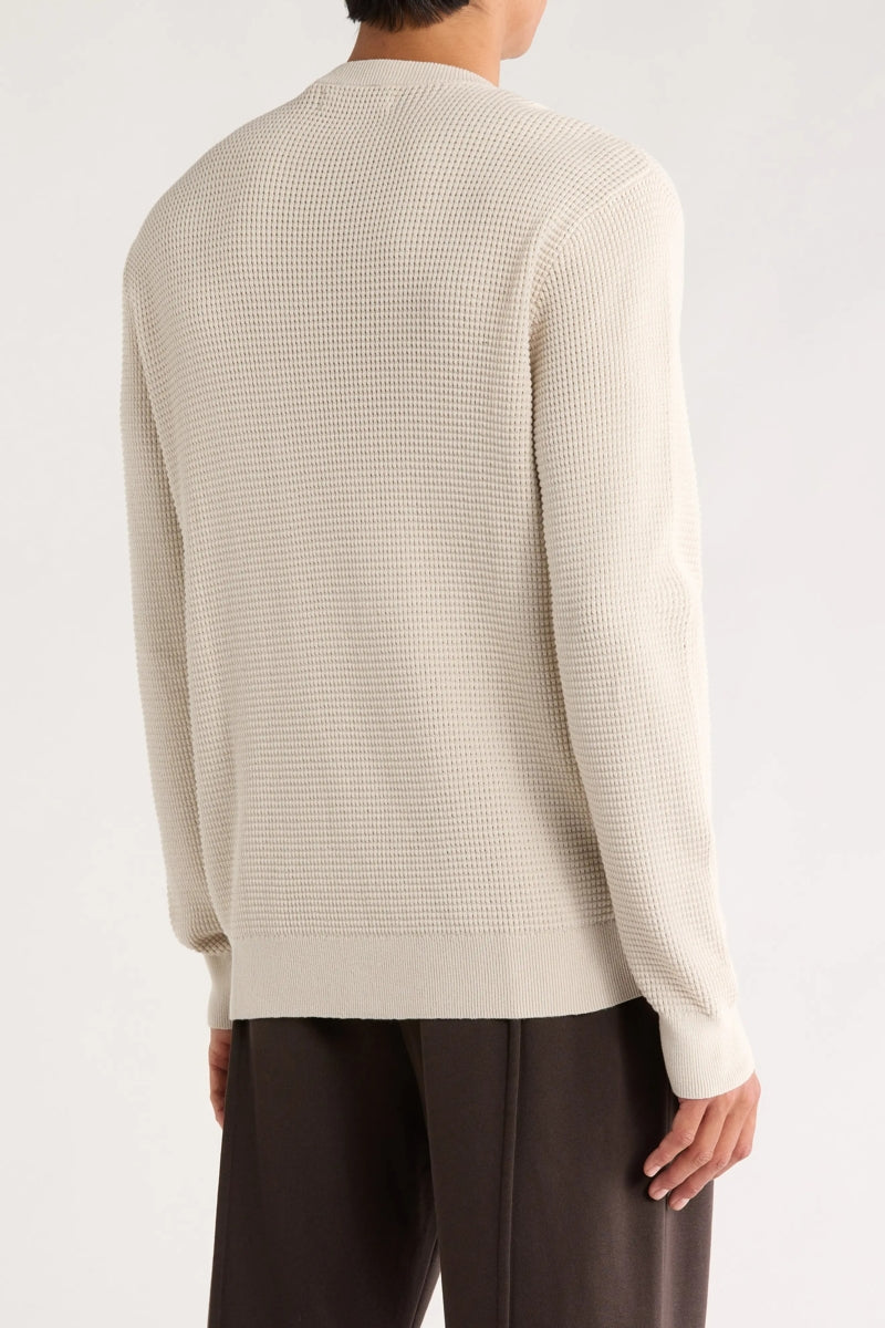 Wholesale,James Campbell, James Campbell Cream Waffle Knit Sweater, Cream, Large-48-TagLMedium-46-TagMExtra Extra Large-52-TagXXLExtra Large-50-TagXLSmall-40-TagS