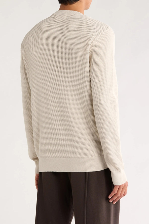 James Campbell Cream Waffle Knit Sweater