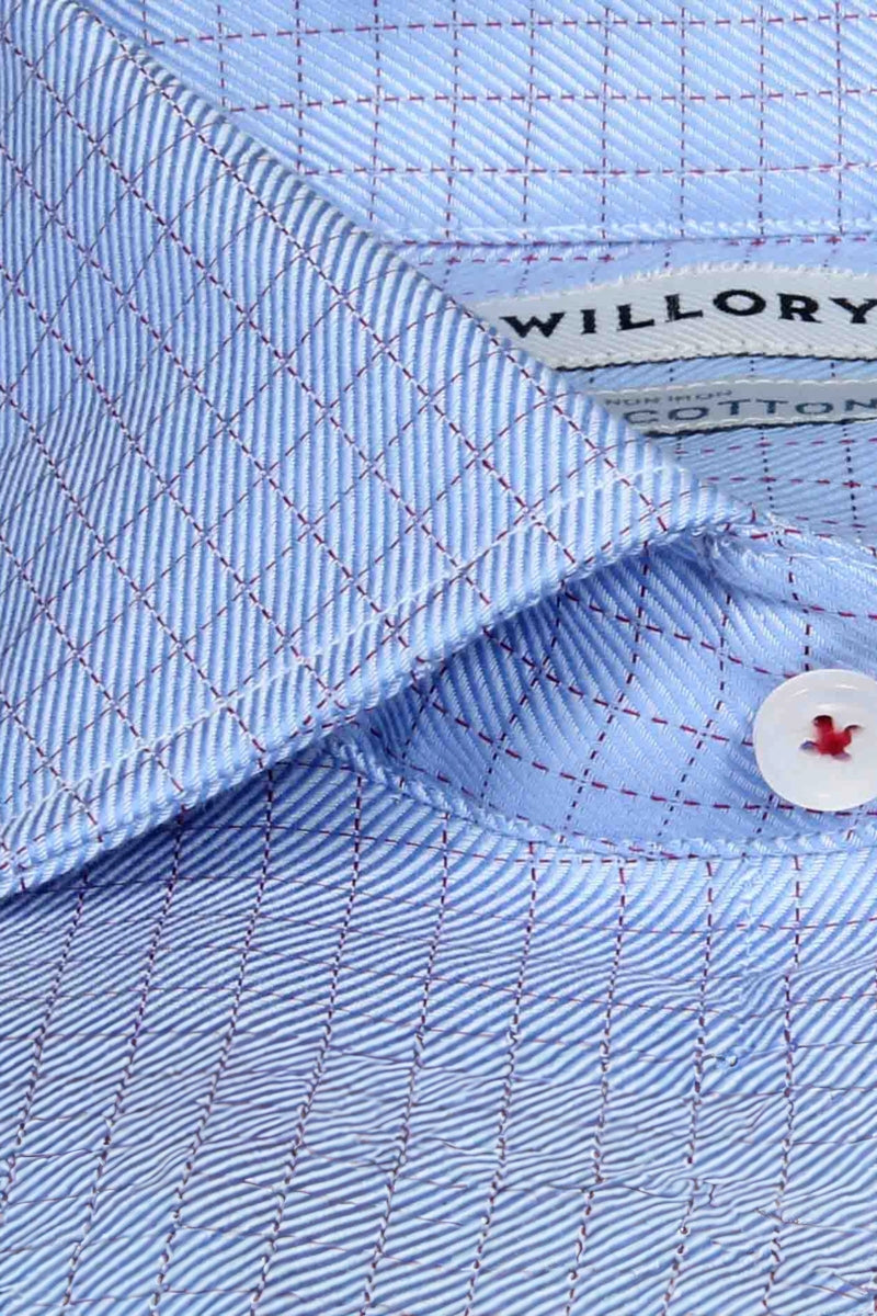 Wholesale,Twillory, Twillory Blue Check Non-Iron Safe Cotton Tech Shirt, Blue, Small-40-Tag14.5
