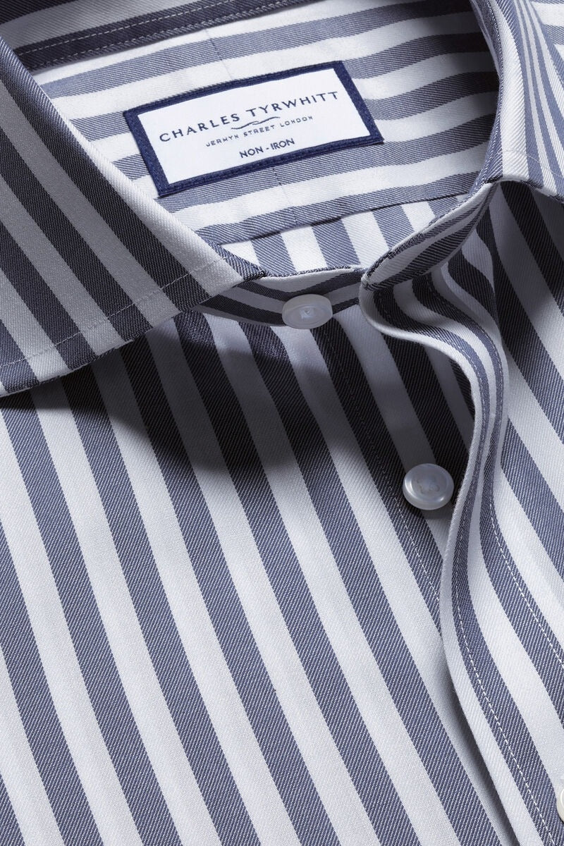 Wholesale,Charles Tyrwhitt, Charles Tyrwhitt Royal Blue/White Twill Wide Stripe Shirt, Blue, Small-39-Tag14.5Small-40-Tag15Medium-42-Tag15.5Medium-44-Tag16Large-46-Tag16.5Extra Large-50-Tag17.5Extra Large-48-Tag17