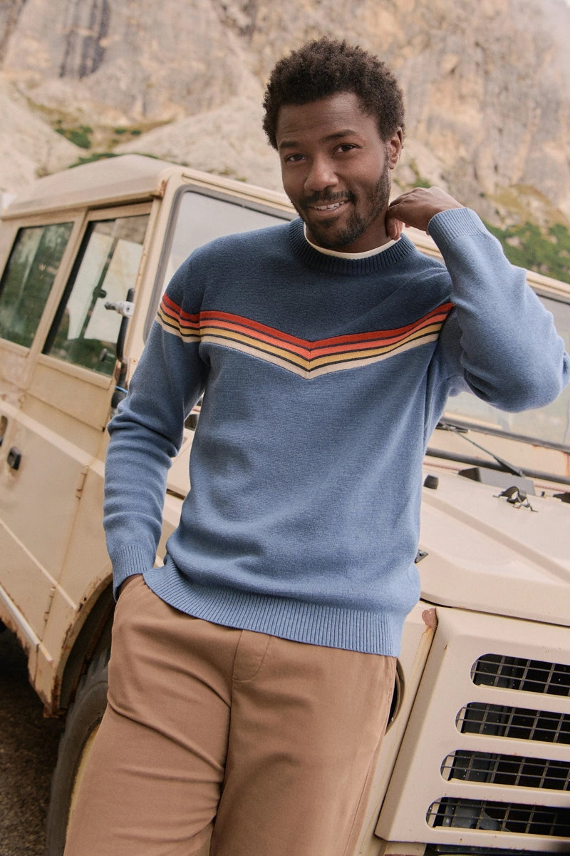 Wholesale,Marine Layer, Marine Layer Navy Colorblock Multi Stripe Fleece Sweater, Blue, Medium-44-TagMLarge-46-TagLExtra Large-48-TagXLExtra Extra Large-50-TagXXL