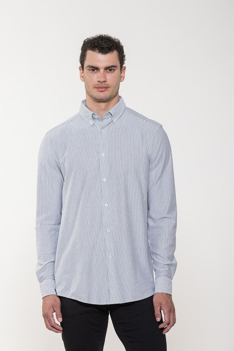 Wholesale,American Heritage, American Heritage Blue/White Striped Knit Performance Shirt, Blue, Large-47-TagLExtra Large-50-TagXLExtra Extra Large-53-TagXXLSmall-41-TagSMedium-44-TagM