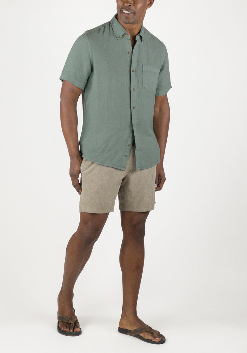 Brand Partner,Tailor Vintage, Tailor Vintage Green Puretec Cool Cotton/Linen Blend Shirt, Green, Medium-44-TagMLarge-47-TagLExtra Large-51-TagXLExtra Extra Large-55-TagXXLSmall-41-TagS