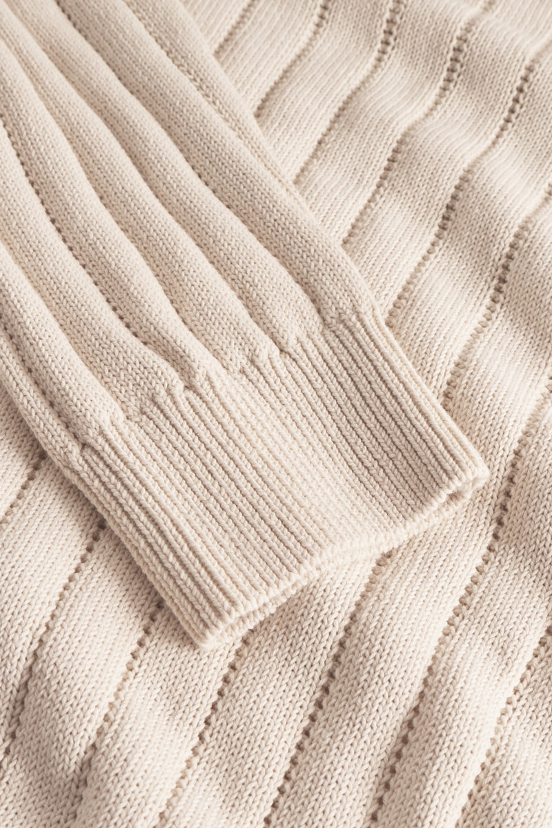 Wholesale,Les Deux, Les Deux Ivory Knit Stripe Textured Polo, Cream, Large-52-TagL
