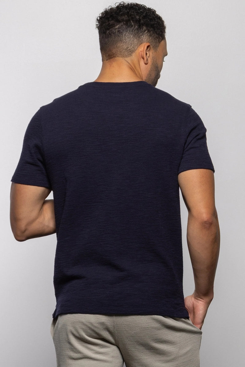 Wholesale,Mason Cruz, Mason Cruz Navy Textured Knit Tee, Blue, Extra Large-46-TagXL