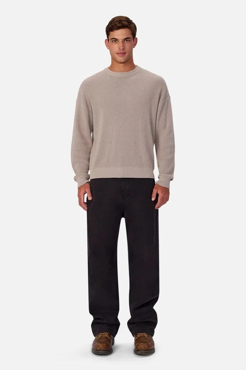 Wholesale,INDUSTRIE AUSTRALIA, INDUSTRIE AUSTRALIA Grey Waffle Textured Crewneck Sweater, Grey, Small-46-TagSMedium-48-TagMLarge-50-TagLExtra Large-52-TagXLExtra Extra Large-54-TagXXL