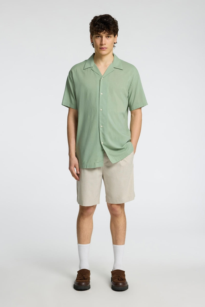 Wholesale,Selected Homme, Selected Homme Iceberg Green Cuban Collar Shirt, Green, Small-42-TagSMedium-44-TagMLarge-46-TagLExtra Large-48-TagXLExtra Extra Large-51-TagXXL