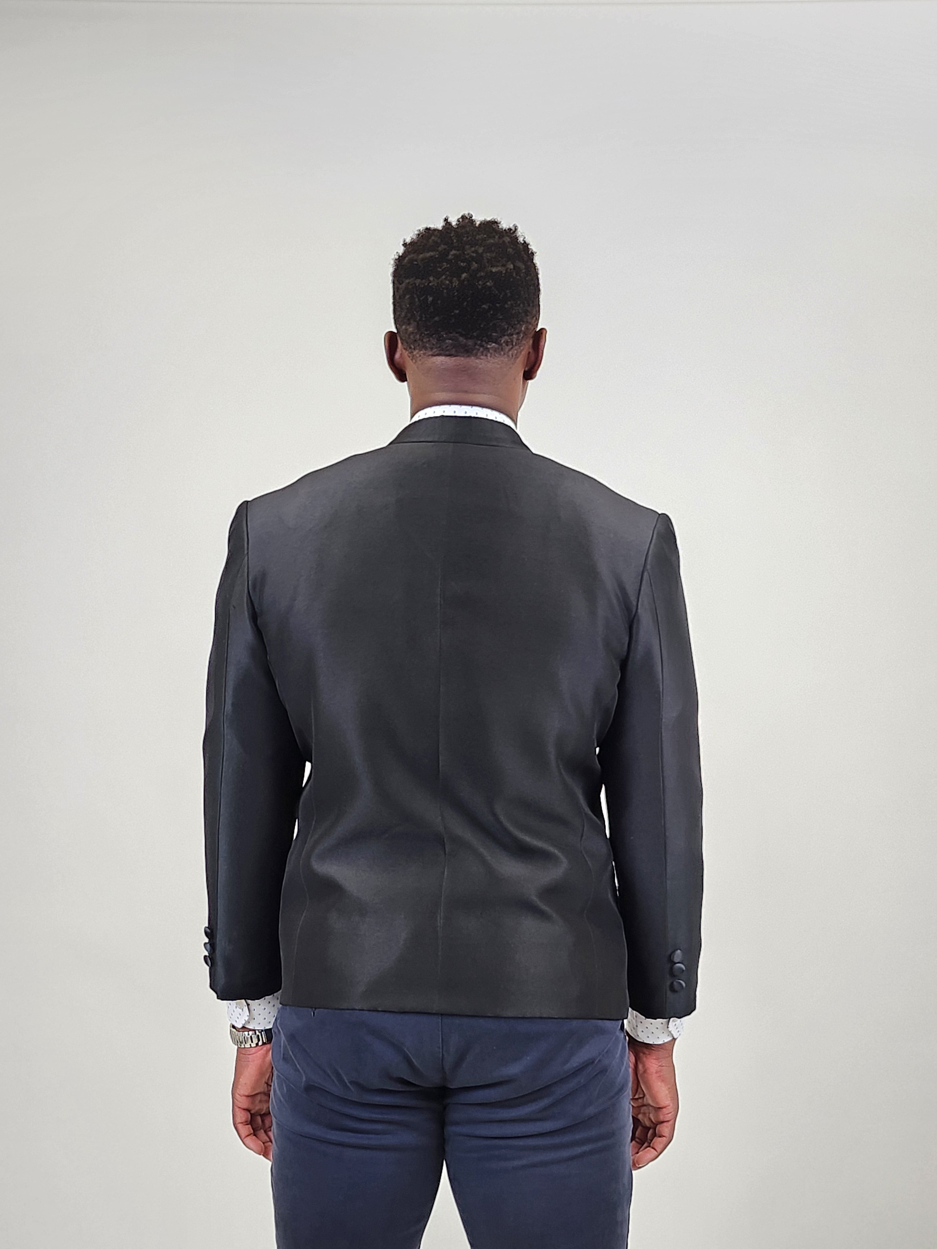 Other,Carlos C Tuxedo, Carlos Black with Satin Lapels Blazer, Black, Large-47-Tag54