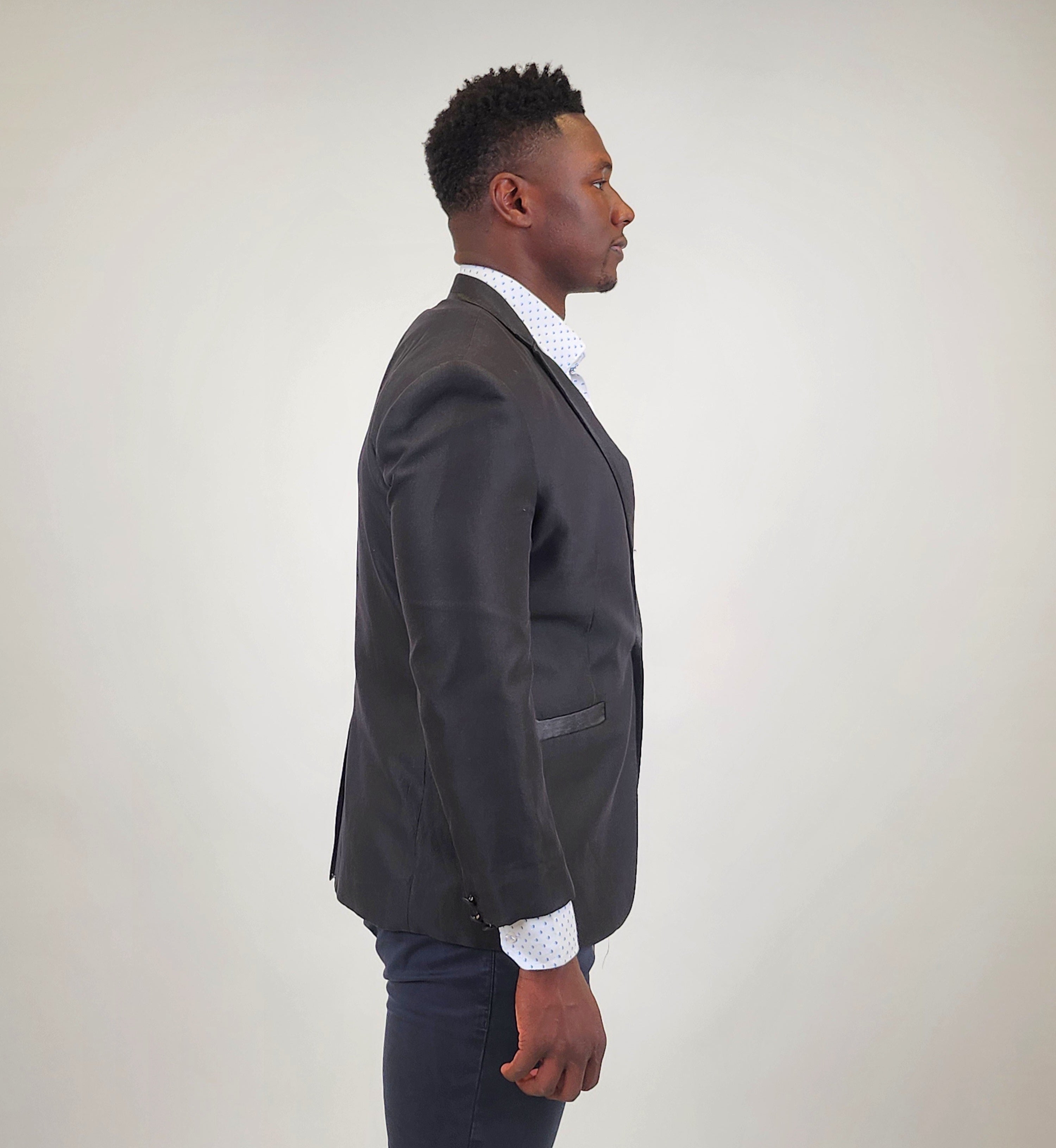 Other,Venice, Venice Black with Satin Details Faille Blazer, Black, Medium-44-Tag50Large-46-Tag52