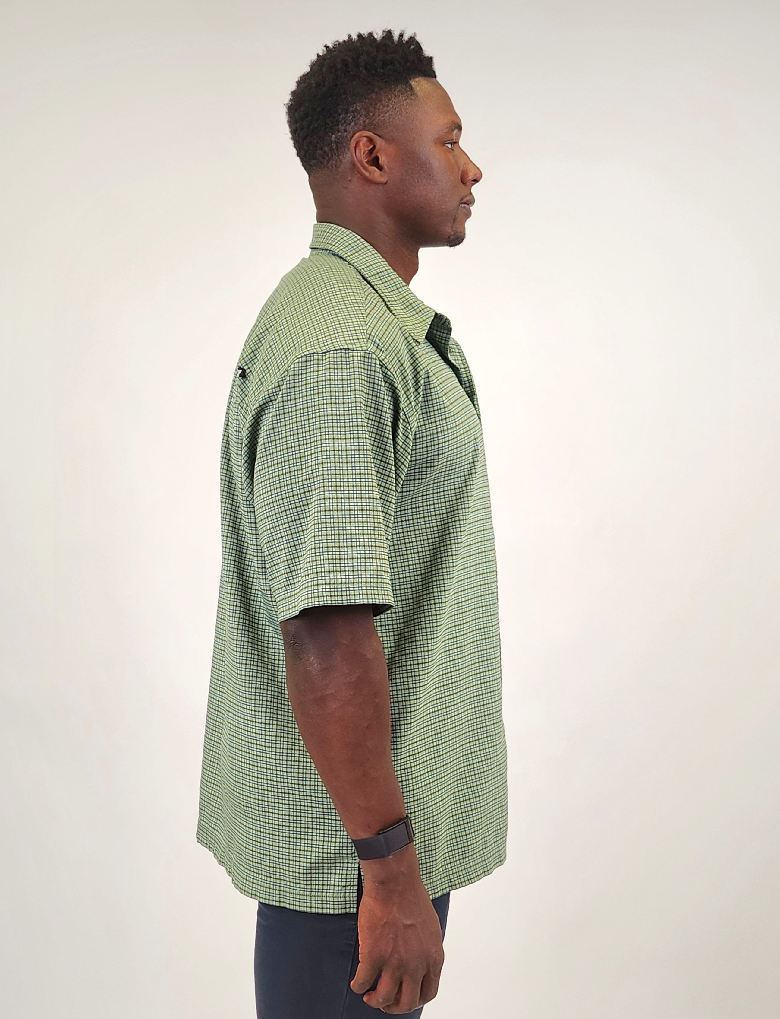 Other,The North Face, The North Face Green Plaid Short Sleeve Button Up, Green, Extra Large-49-TagXL