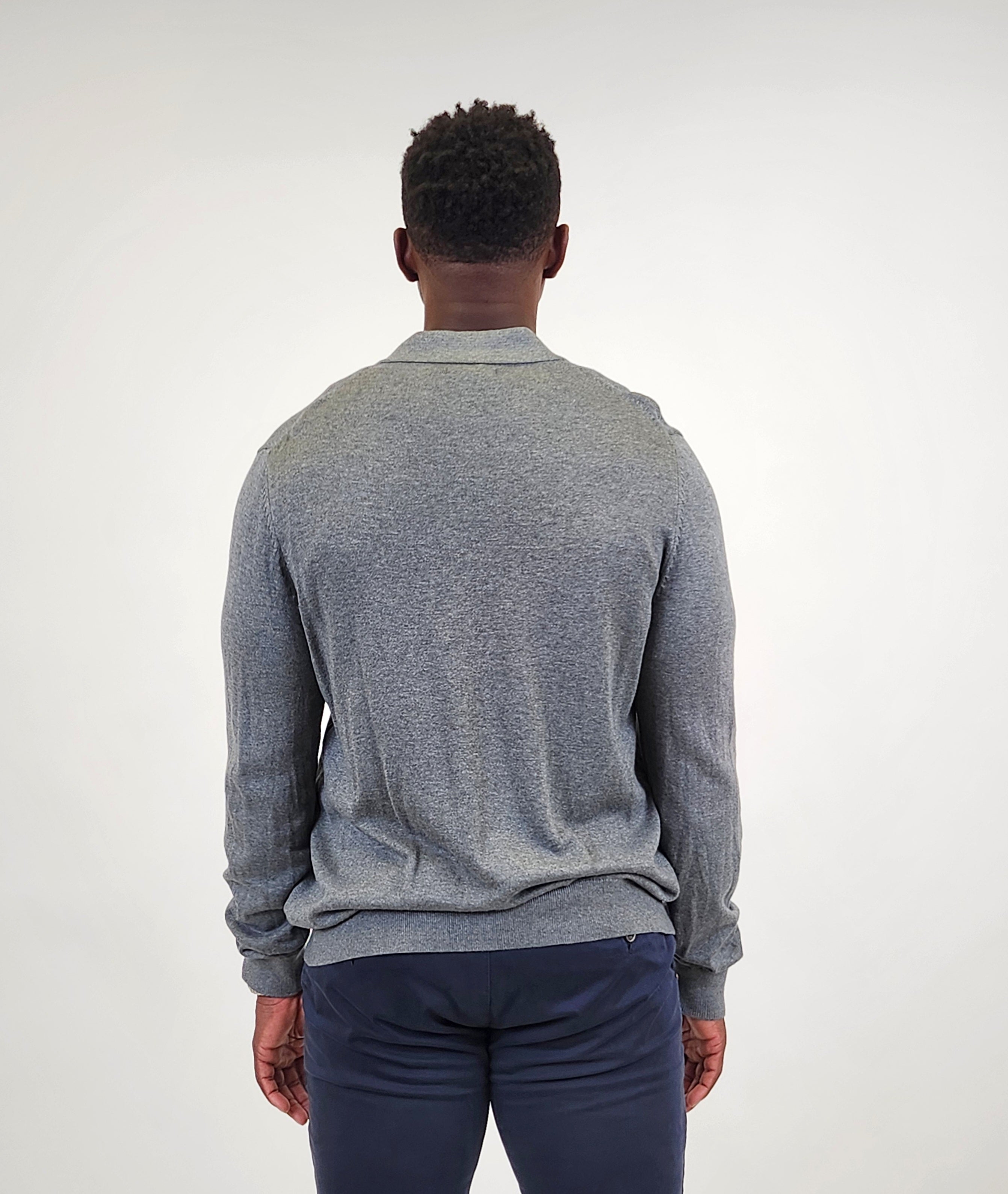RealReal,Saks Fifth Avenue, Saks Fifth Avenue Grey Long Sleeve Polo Shirt, Grey, Extra Large-48-TagXL