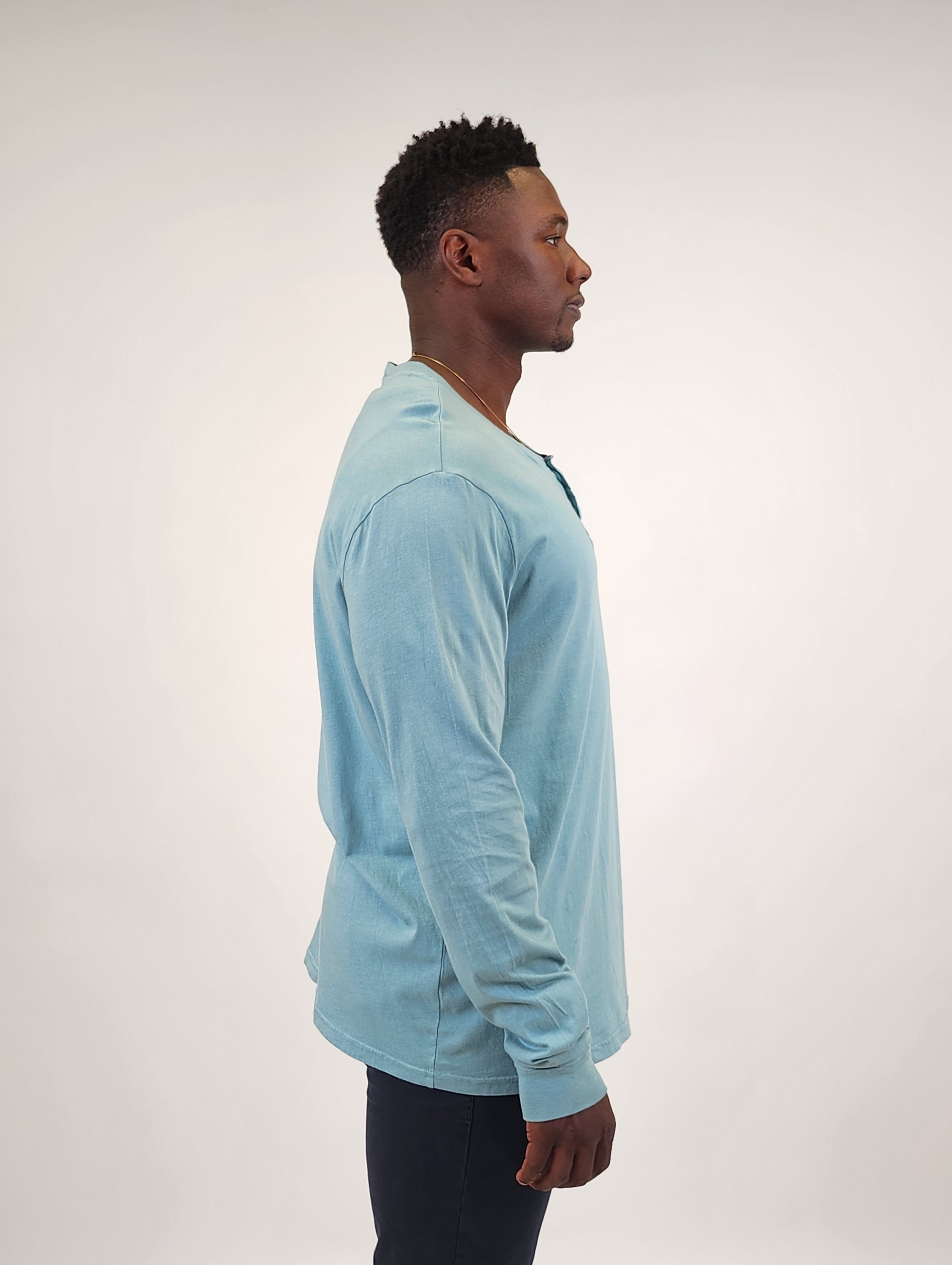 Wholesale,Original Paperbacks, Original Paperbacks Turquoise Long Sleeve Henley, Blue, Extra Extra Large-47-TagXXL