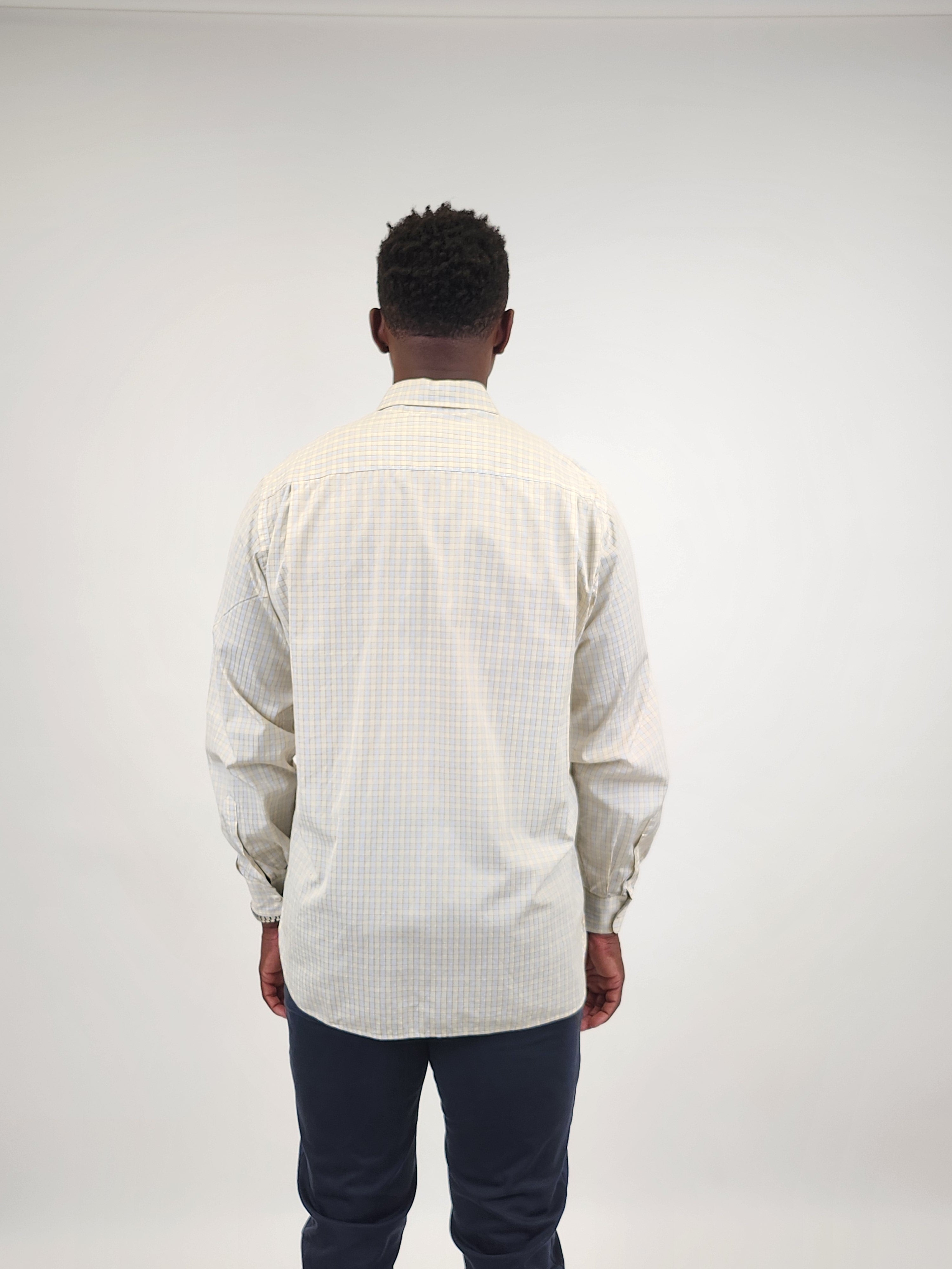 The RealReal,Billy Reid, Billy Reid Yellow Plaid Print Button Up Shirt, Cream, Extra Large-48-TagL