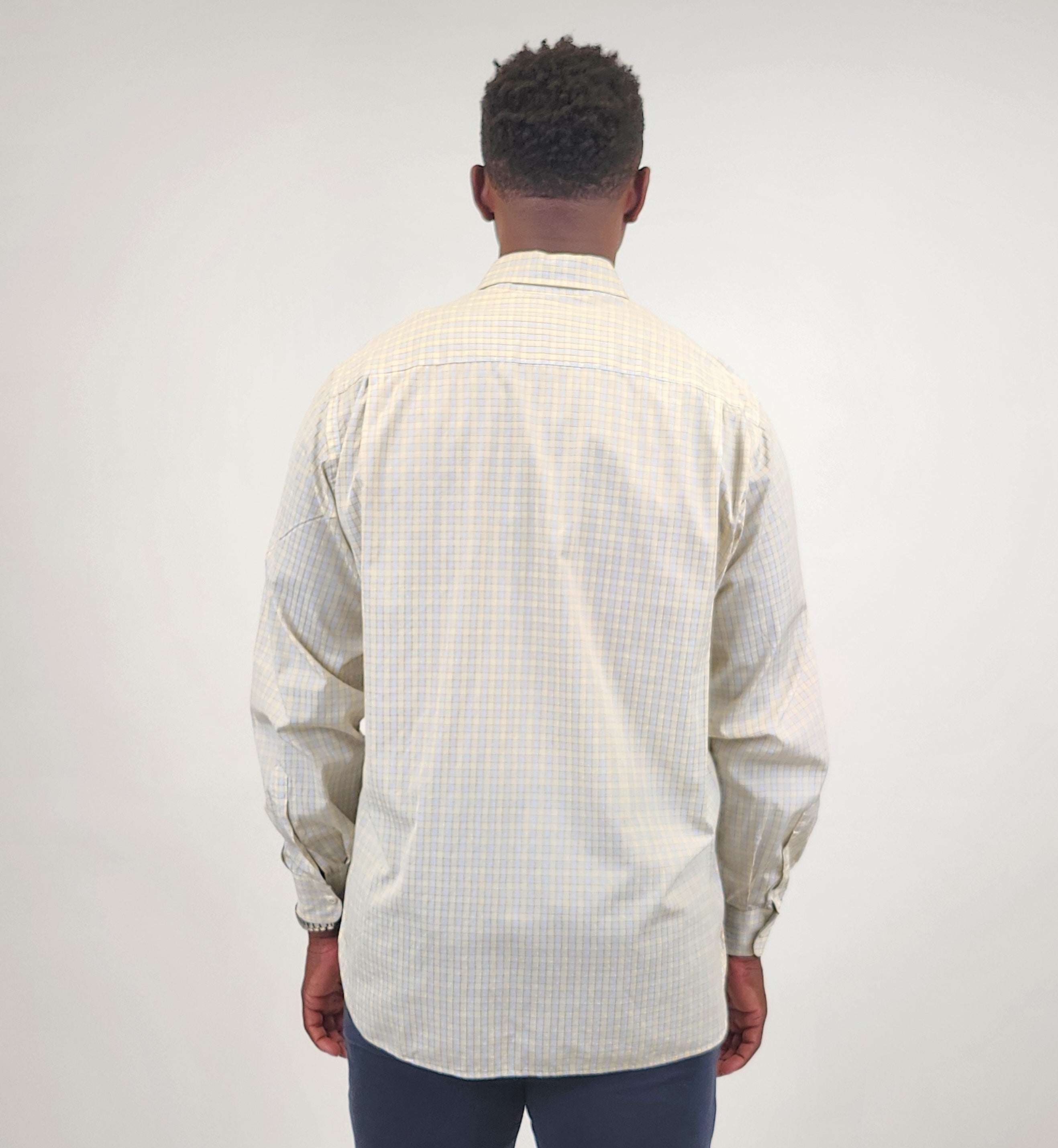 The RealReal,Billy Reid, Billy Reid Yellow Plaid Print Button Up Shirt, Cream, Extra Large-48-TagL