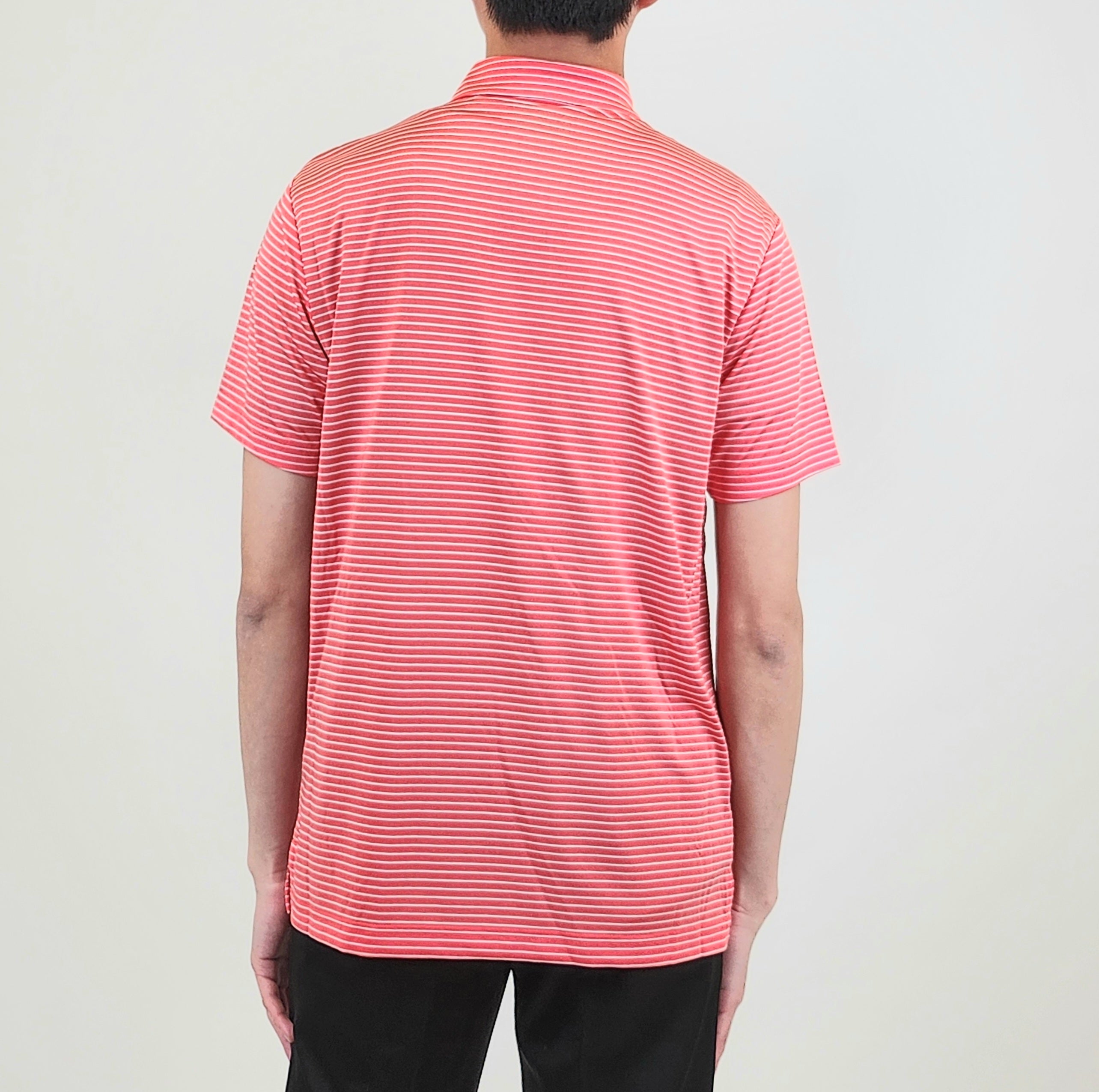 Other,PGA Tour, PGA Tour Coral Stripe Performance Golf Polo, Orange, Small-41-TagS
