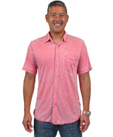 Surfside Supply Bright Pink Burnout Knit Short Sleeve Vintage Shirt With Front Pocket