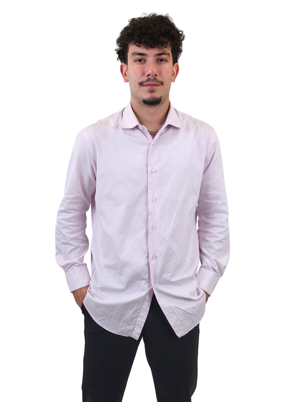 RealReal,David August, David August Light Pink Long Sleeve Dress Shirt, Pink, Large-45-TagXL