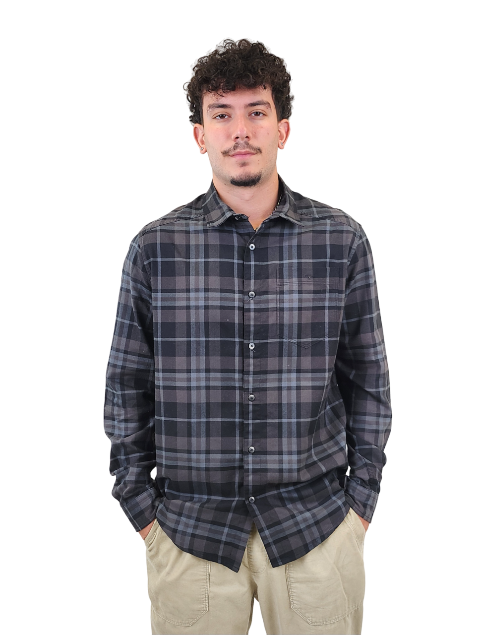 Other,Under Armour, Under Armour Grey/Black Plaid Button Up, Grey, Large-46-TagL