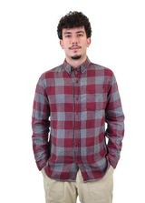 Surfside Supply Maroon Check Print Double Gauze Long Sleeve Shirt