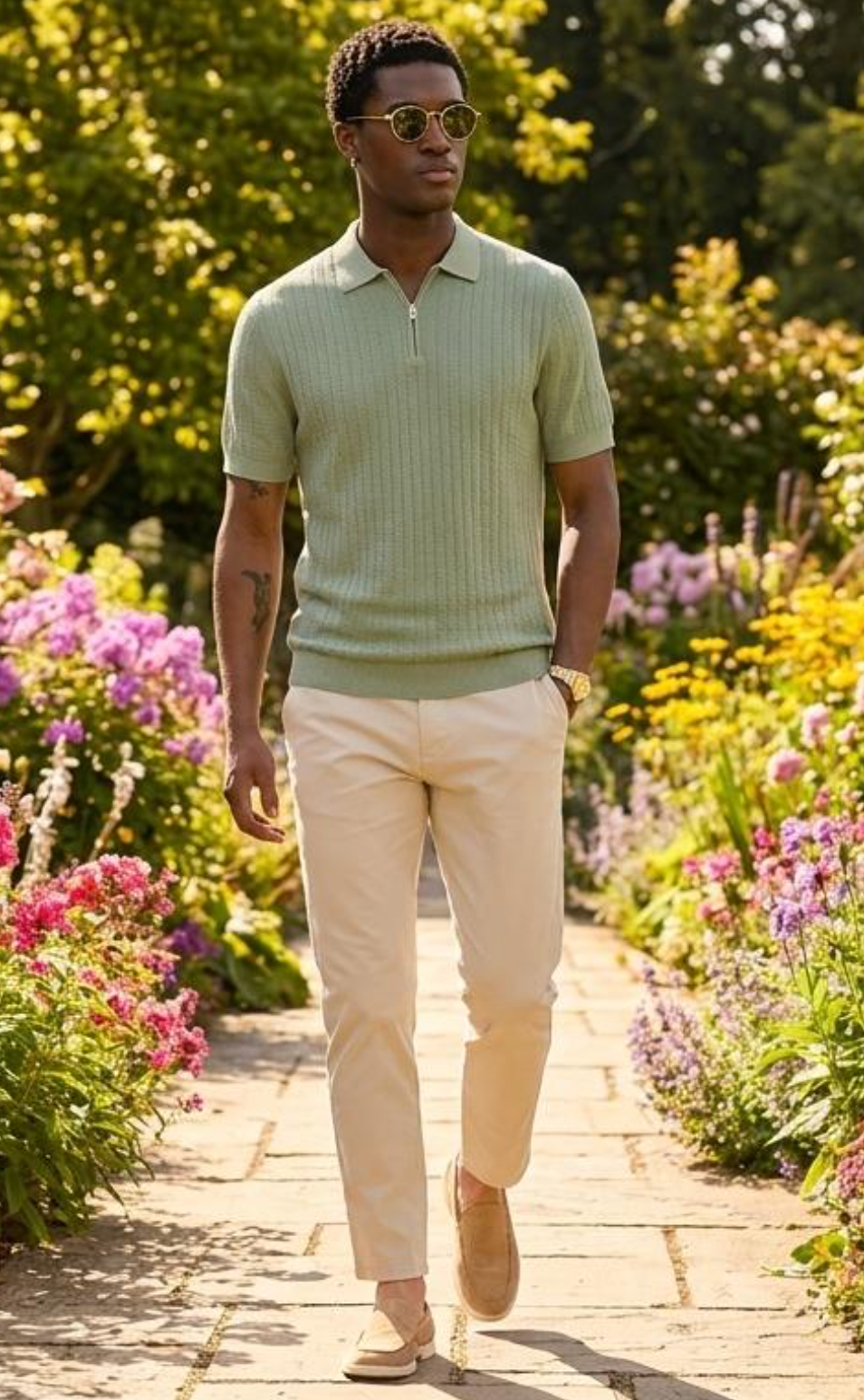 Wholesale,Selected Homme, Selected Homme Sage Green Knitted Zip Up Textured Polo, Green, Medium-42-TagMLarge-44-TagLExtra Large-46-TagXLExtra Extra Large-49-TagXXLSmall-40-TagS