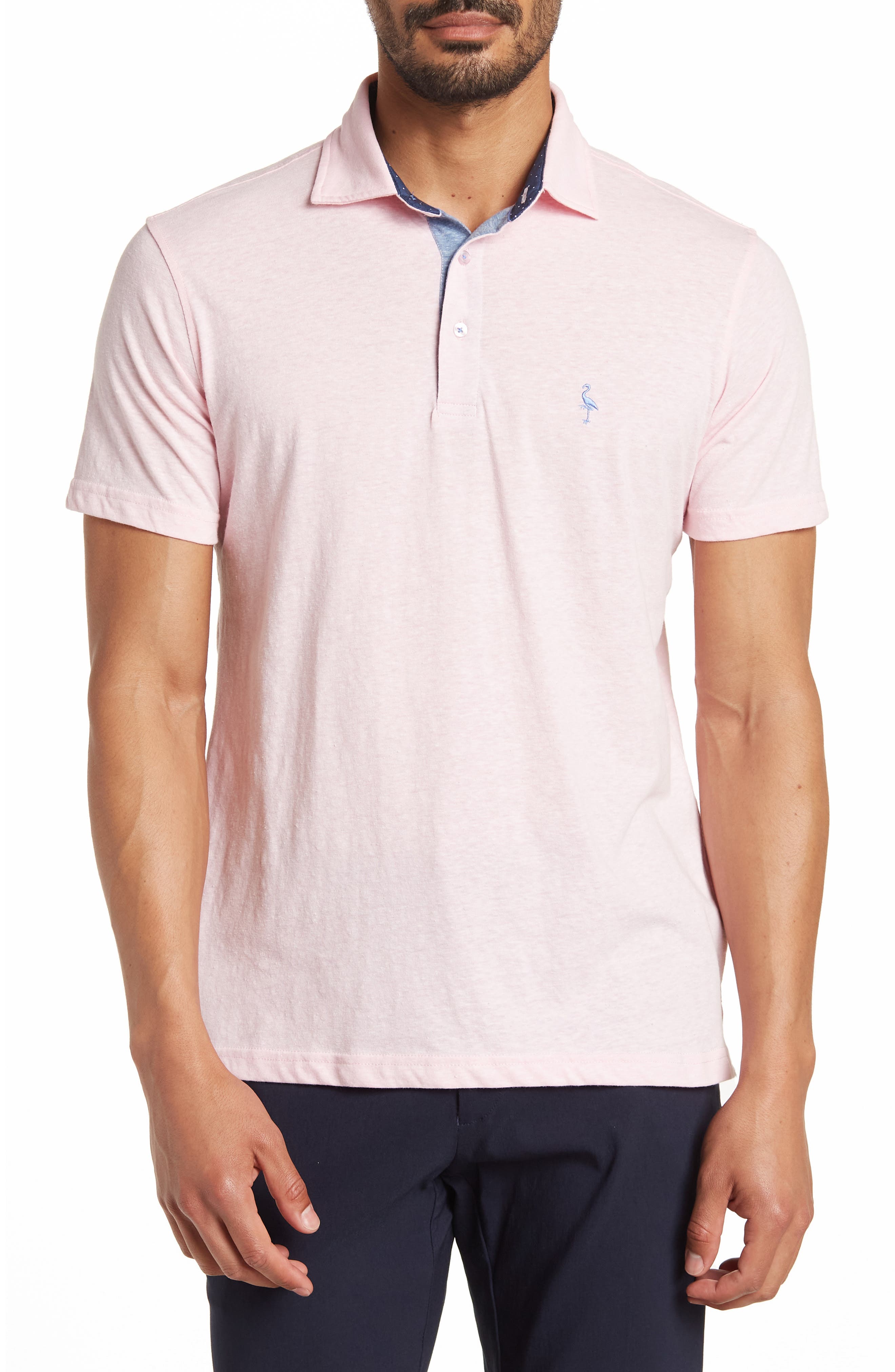 Nordstorm Rack, TailorByrd Light Pink Jersey Polo, Pink, Large-44-TagL