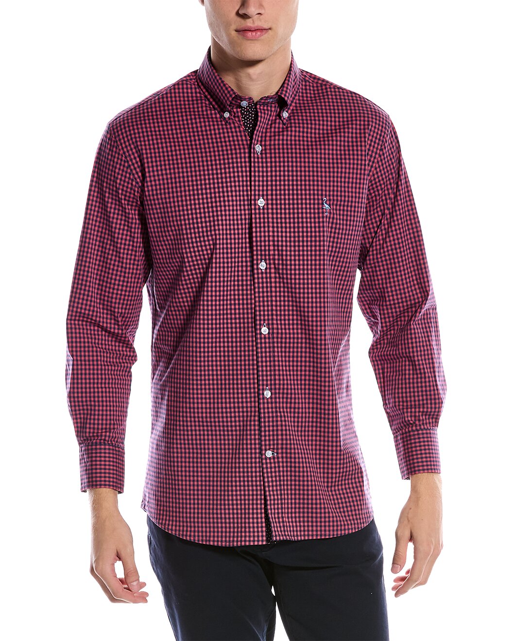 Other,TailorByrd, TailorByrd Red/Navy Gingham Shirt, Red, Extra Extra Large-54-TagXXL