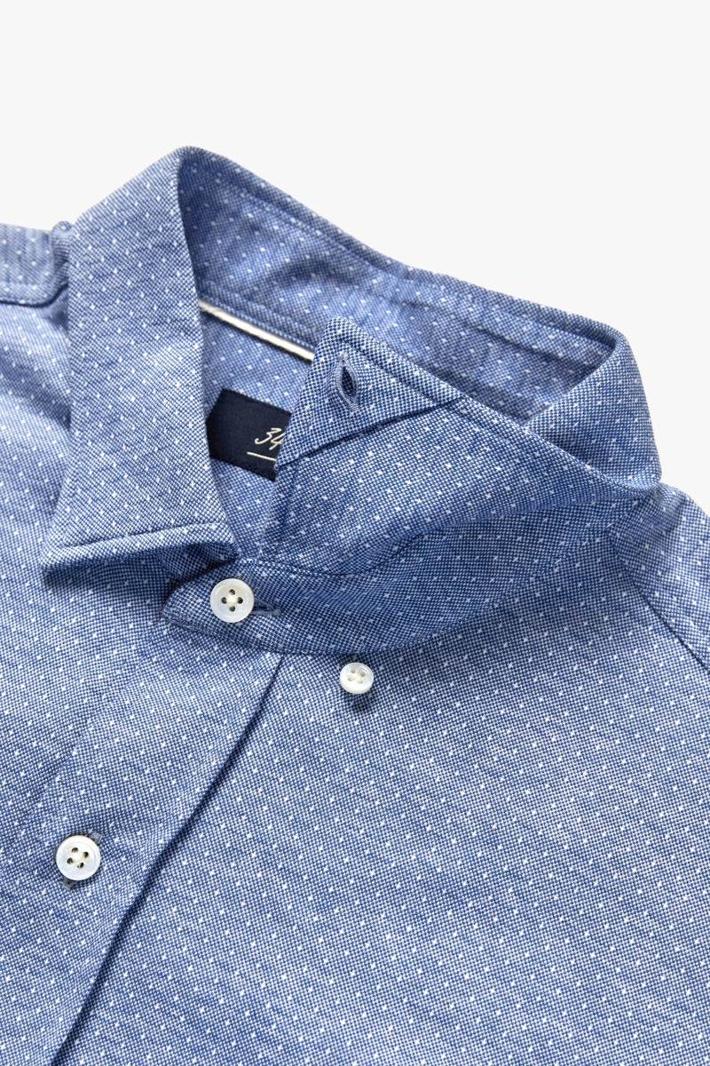 Wholesale,34 Heritage, 34 Heritage Indigo Star Print Jacquard Shirt, Blue, Small-42-TagS