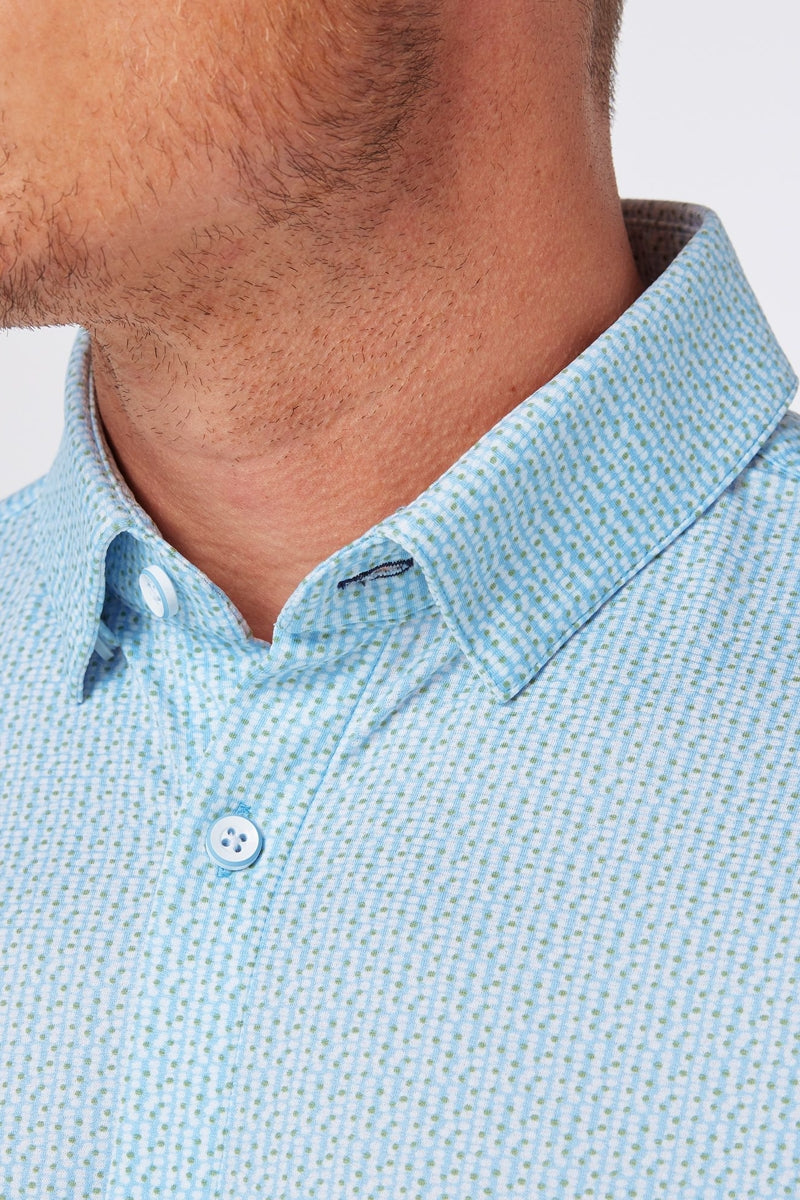 Wholesale,Mizzen + Main, Mizzen + Main Light Blue Circle Montage Classic Fit Shirt, Blue, Extra Extra Large-56-TagXXL