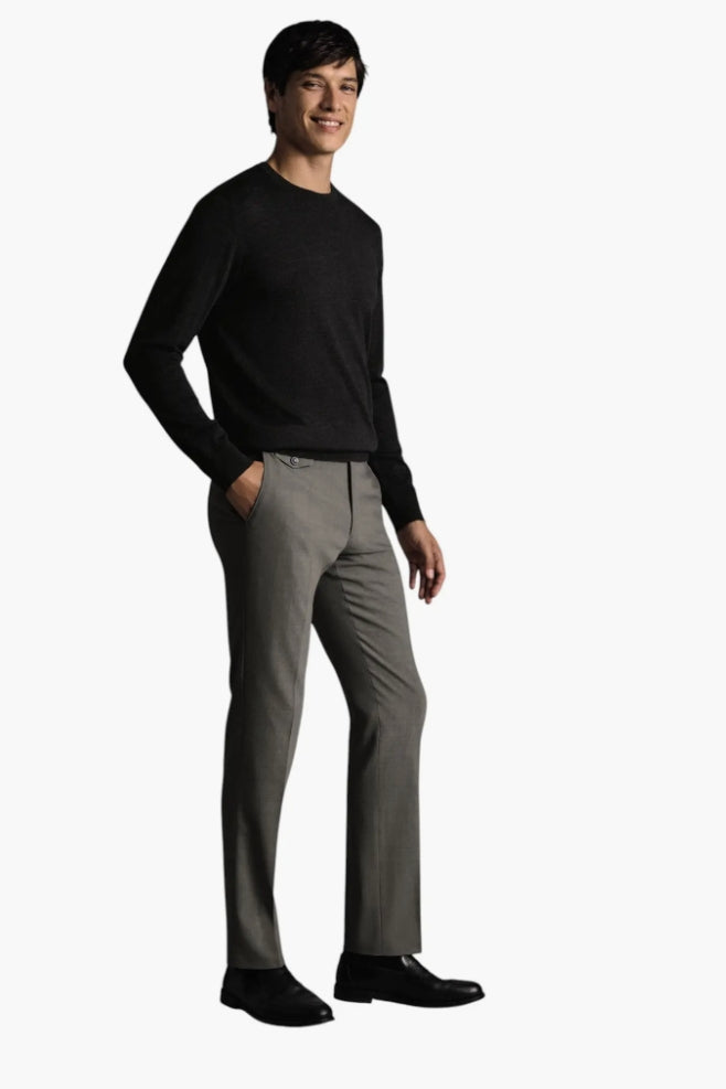 Wholesale,Charles Tyrwhitt, Charles Tyrwhitt Grey Twill Wool Stretch Slim Fit Pants, Grey, 35W-34L-Tag36
