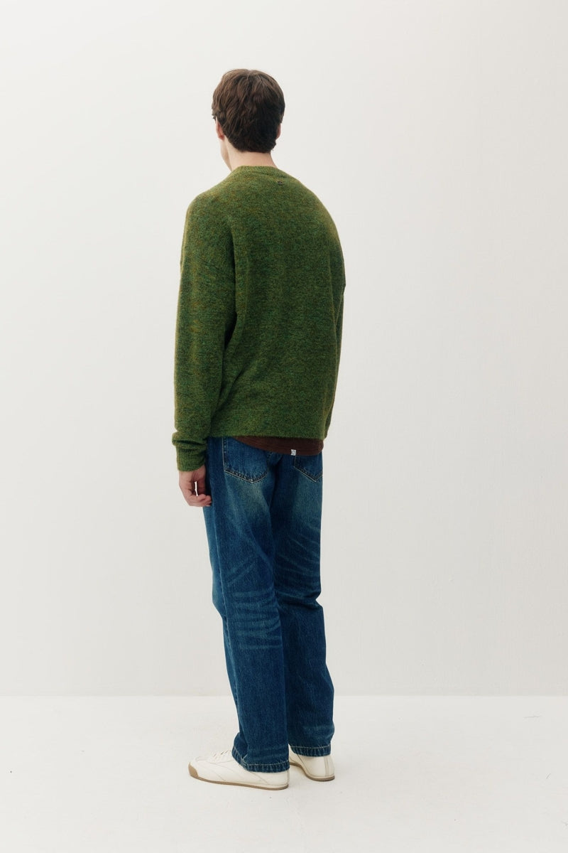 Wholesale,Kuwalla Tee, Kuwalla Tee Green Brushed Knit Crew Sweater, Green, Small-44-TagSMedium-46-TagMLarge-48-TagLExtra Large-50-TagXLExtra Extra Large-52-TagXXL