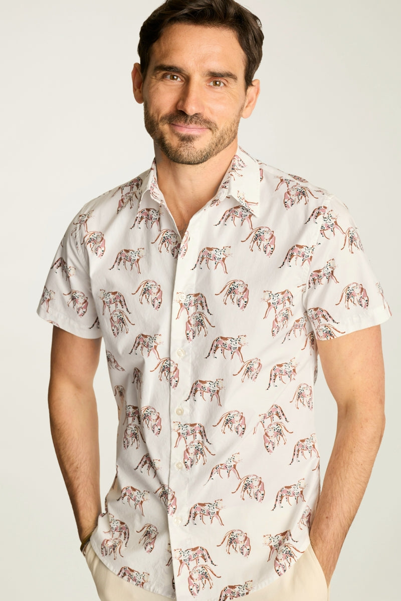 Wholesale,Bonobos, Bonobos White Cheetah Print Stretch Shirt, White, Medium-43-TagMLarge-46-TagLExtra Large-49-TagXLExtra Extra Large-52-TagXXLSmall-40-TagS