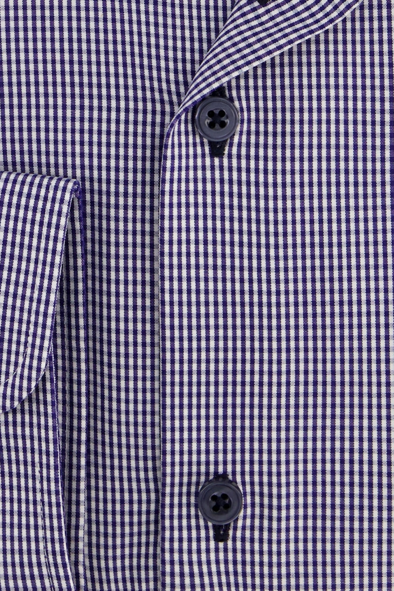 Direct From Brand,R2 Amsterdam, R2 Amsterdam Navy Check Non-iron Cotton Shirt, Blue, Medium-42-Tag39