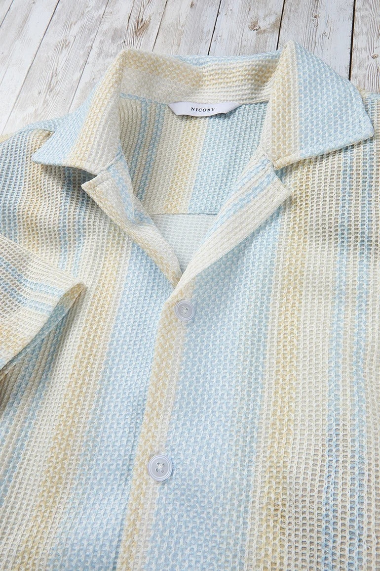 Wholesale,Nicoby Age of Wisdom, Nicoby Age of Wisdom Blue/Yellow Textured Shirt, Blue, Medium-43-TagMLarge-46-TagLExtra Large-49-TagXLExtra Extra Large-52-TagXXL
