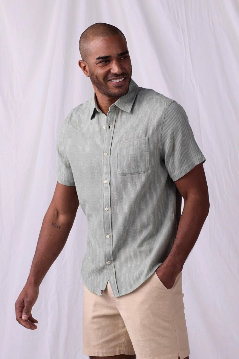 Wholesale,The Normal Brand, The Normal Brand Juniper Check Textured Shirt, Green, Small-41-TagS
