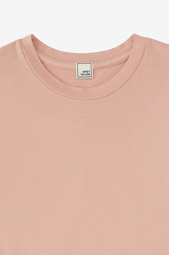 Faire,Swet Tailor, Swet Tailor Pearl Blush Garment-dyed T-Shirt, Pink, Extra Large-45-TagXL