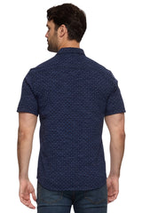 Flag & Anthem Navy Heather Geo Print Knit Performance Shirt