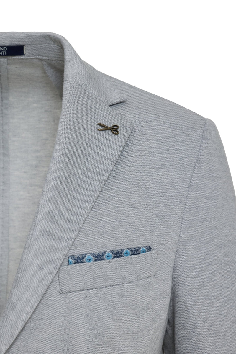 Wholesale,Luchiano Visconti, Luchiano Visconti Grey Double Faced Knit Blazer, Grey, Small-36-Tag36Small-38-Tag38Medium-40-Tag40Large-42-Tag42Large-44-Tag44